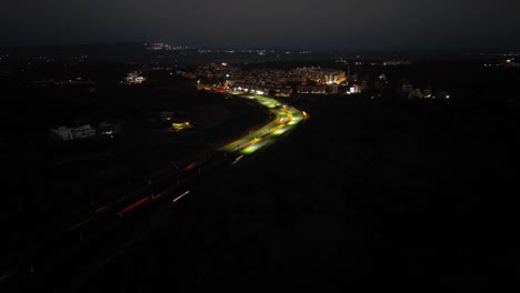 goa-to-panjim-haighway-night-drone-tamelapse-view-in-goa-india