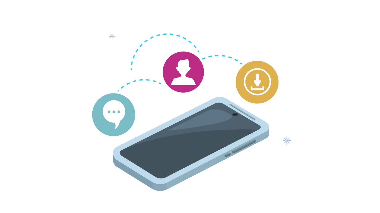 smartphone device animation with social media