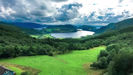 aerial footage beautiful nature norway.