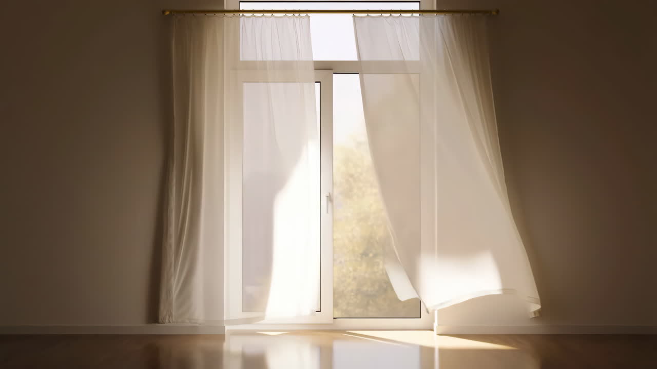 Window with Curtains in a Room
