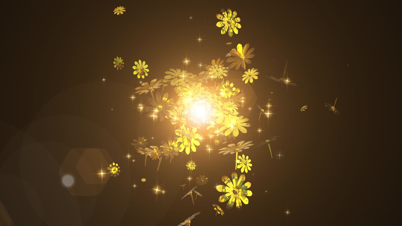 금 꽃 입자 루프 애니메이션