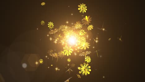 gold flower particle loop animation