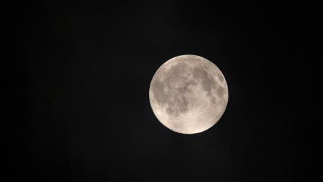 Clouds-passing-by-the-full-moon,-real-time-shot