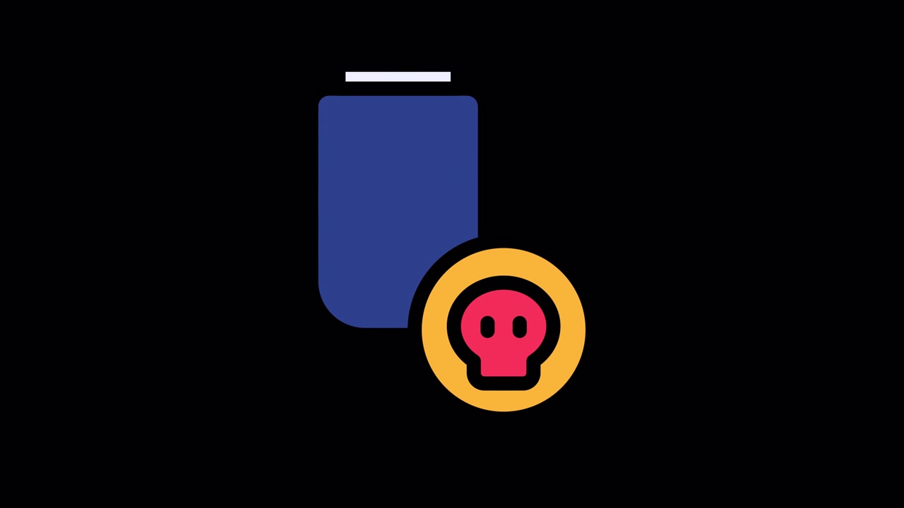 Animated USB Flash Drive with Virus Skull Icon