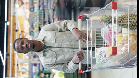 man shopping at grocery store