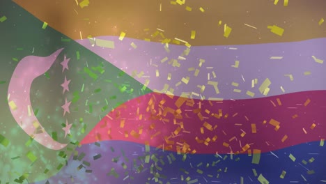 animation of confetti over flag of comoros