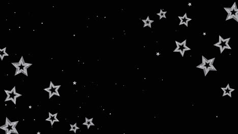 una animación de fondo de estrellas plateadas de diseño plano