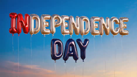 independence day balloons in the sky