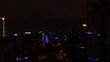 hora de la noche paisaje de la ciudad de shanghai panorama en el techo 4k china