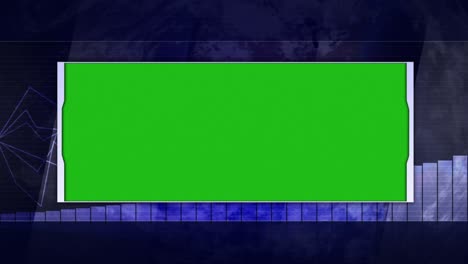 monitor de pantalla verde y tierra y barras de tecnología de negocios fondo, bucle