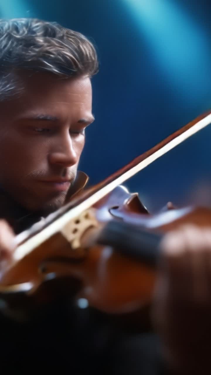Esecuzione emotiva di violino catturata in due fotogrammi che evidenzia l'intensità e la passione di un musicista impegnato in un profondo viaggio melodico