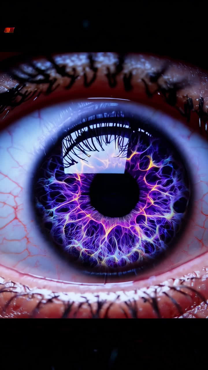 Close-up of a Human Eye with Intricate Design