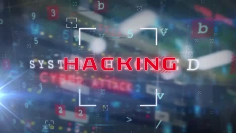 Animation-Von-Hacking-Warntexten-Und-Datenverarbeitung