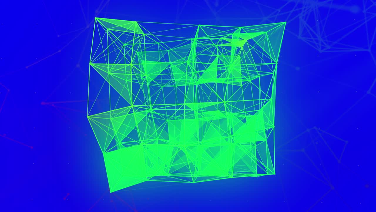 추상적인 3d 기하학적 와이어 프레임 일러스트레이션