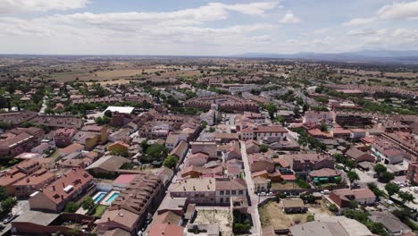 sevilla la nueva aerial view orbiting old town spanish public streets and traditional brownish buildings with red rooftops