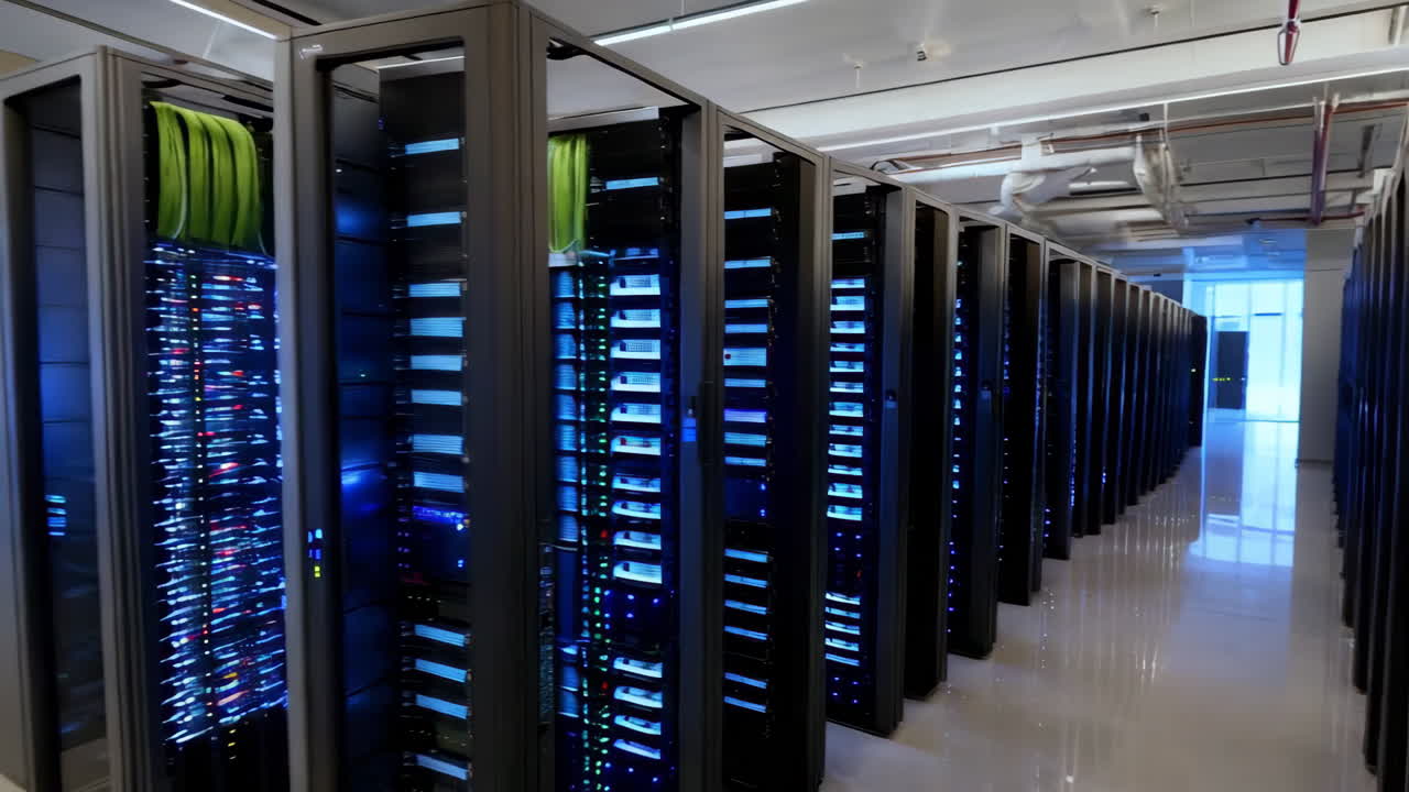 Modern Data Center with Server Racks