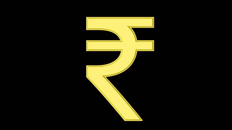 gold indian rupee sign isolated on alpha channel