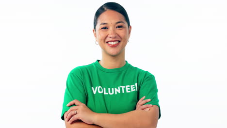 Face,-woman-and-happy-volunteer-in-studio