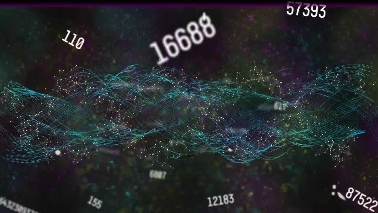 dna 가닥이 회전하고 숫자가 바뀌는 애니메이션