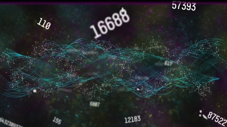 Animation of dna strand spinning and numbers changing