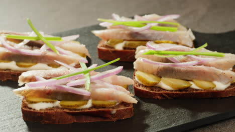 Herring Sandwiches with Cucumber and Onion
