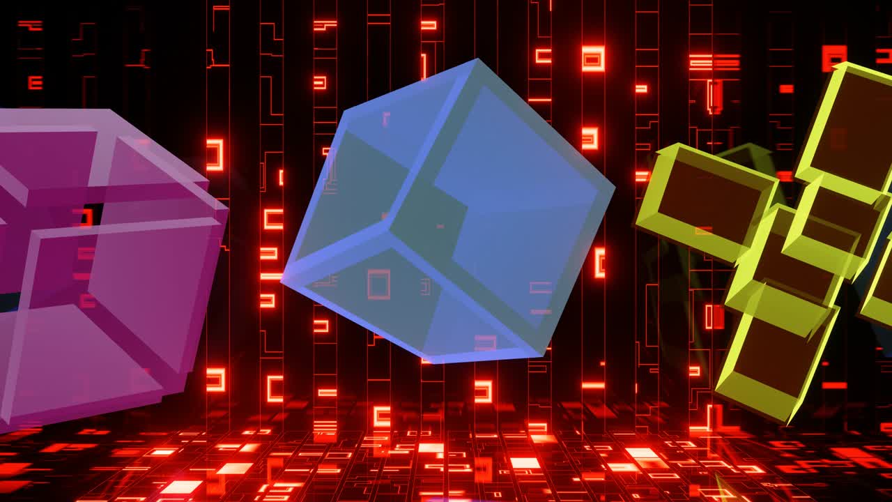 기하학적 추상화의 vj 루프 회전.