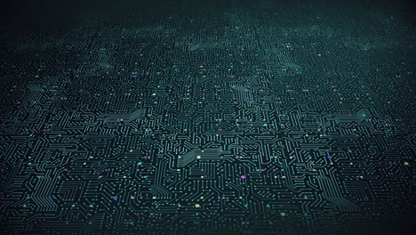 patrón de la placa de circuito de cerca. procesamiento de datos de la cpu. bucle perfecto