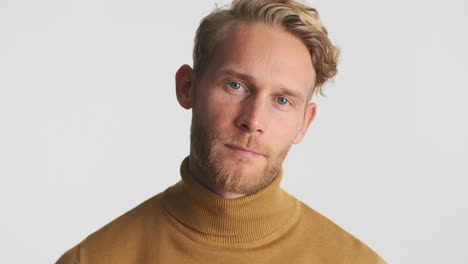 Blond model man posing