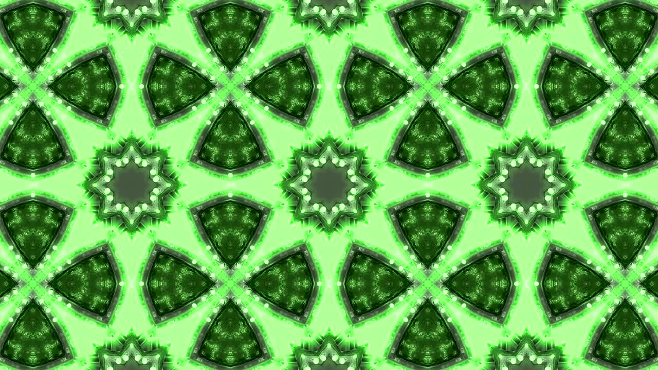 추상적인 네온 장식 배경: 3d 네온 칼레도스코프 또는 만달라