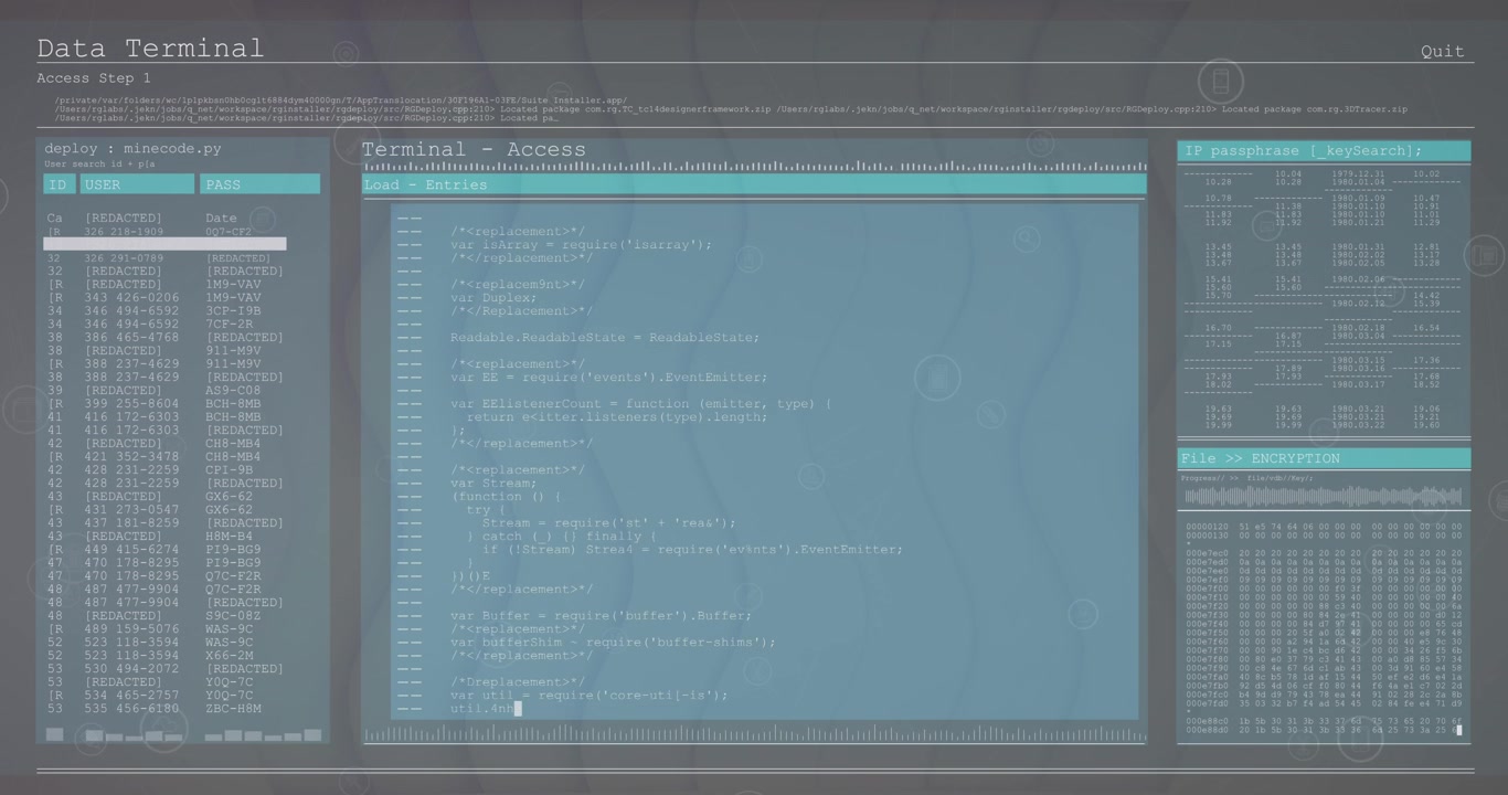 Animation of waves over data processing