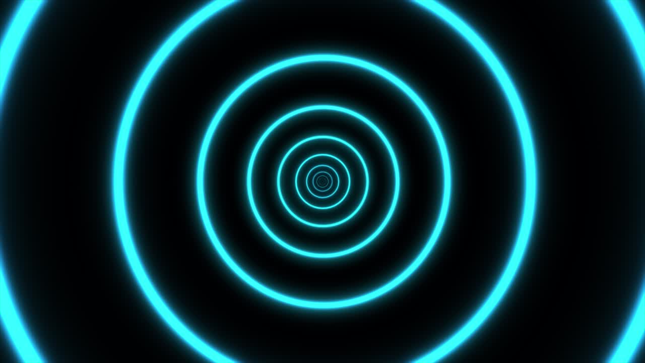 concepto abstracto círculo de túnel de neón infinito fondo dinámico