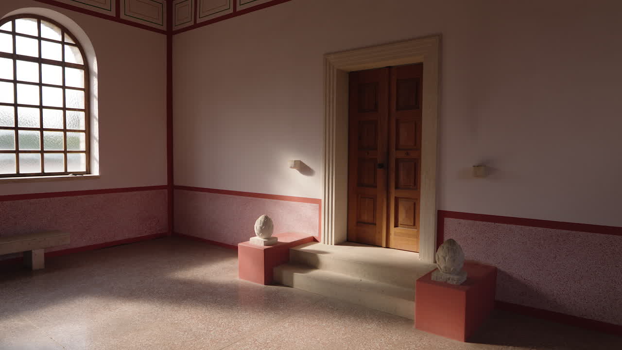 Ancient Roman Interior - Hallway with Door and Window