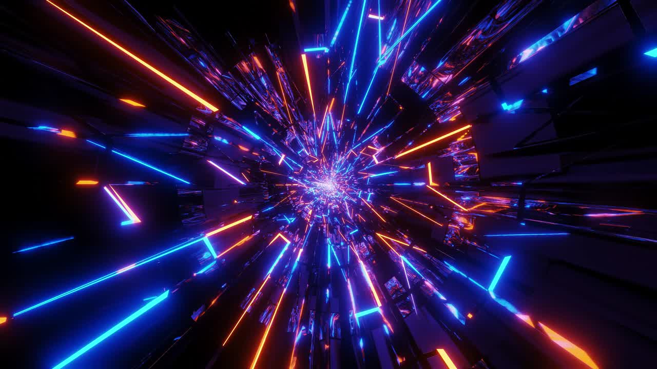 destruido demolido brillante marco de alambre en diseño roto túnel sin fin corredor ilustración 3d movimiento fondo papel tapiz en vivo muestras visuales vj bucle