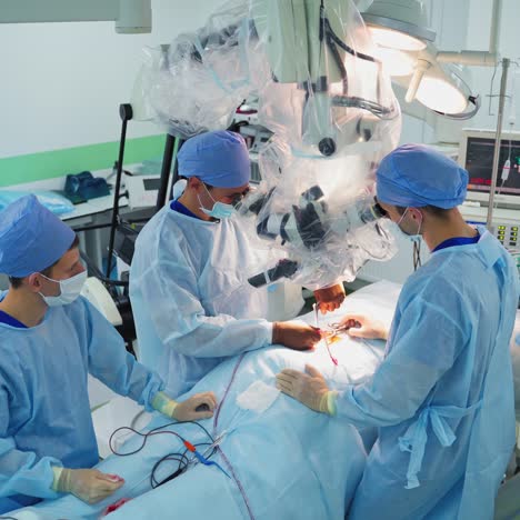 team of doctors during surgery