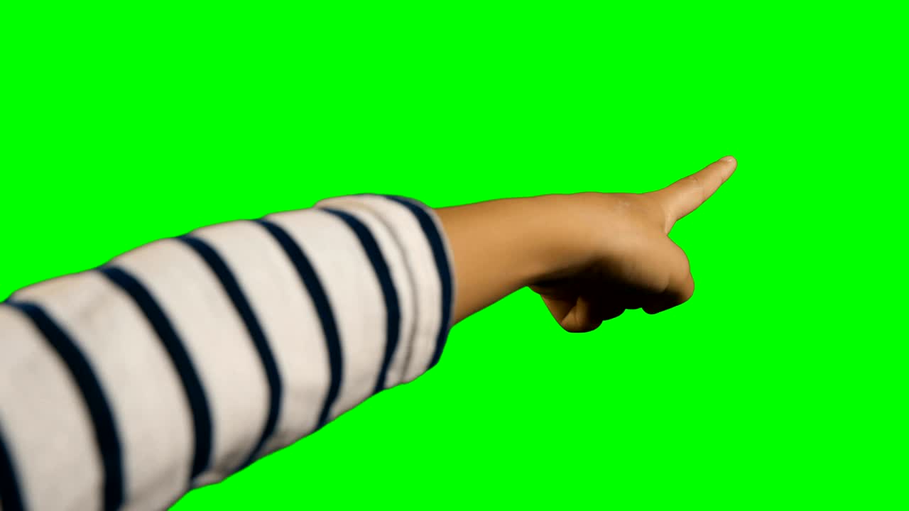 손을 가리키는 여성의 클로즈업