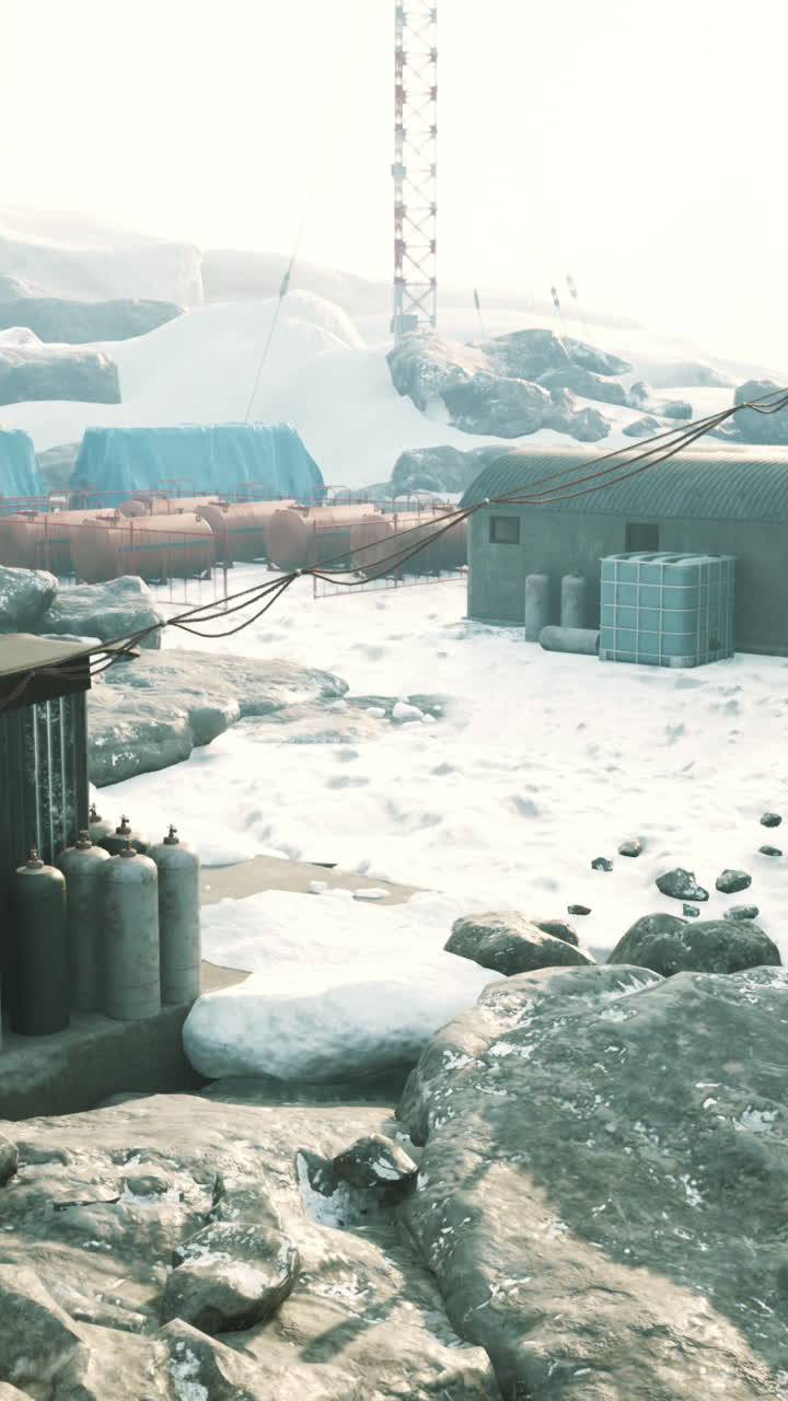estación de investigación del ártico nevado