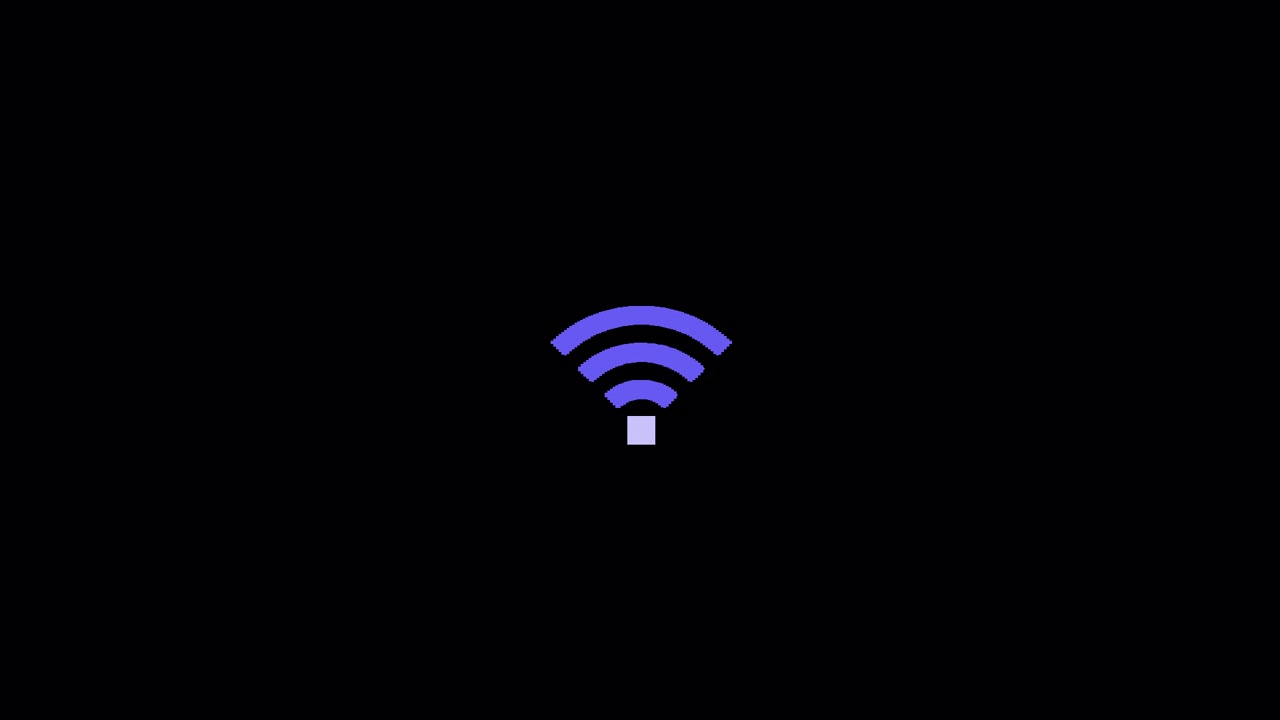 Animated Wi-Fi Signal Icon Pulsing on Black Background