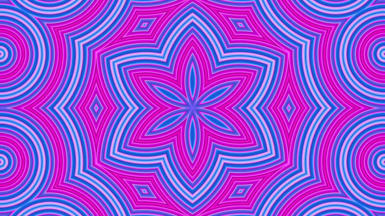 Abstract 3d seamless bright background in 4k with red blue tapes. Red blue stripes move cyclically in simple geometry cartoon creative style. Looped smooth animation. 12 Kaleidoscope