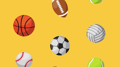 sports balloons set pattern animation