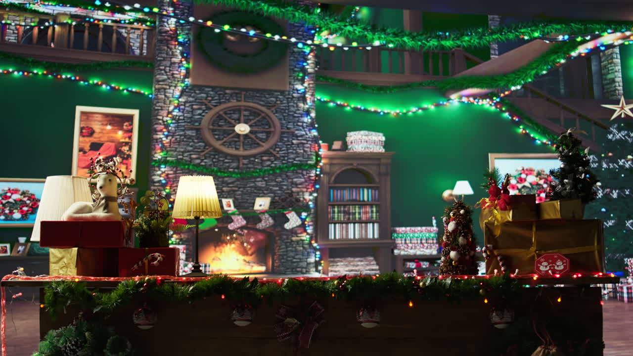 Christmas decorated home interior