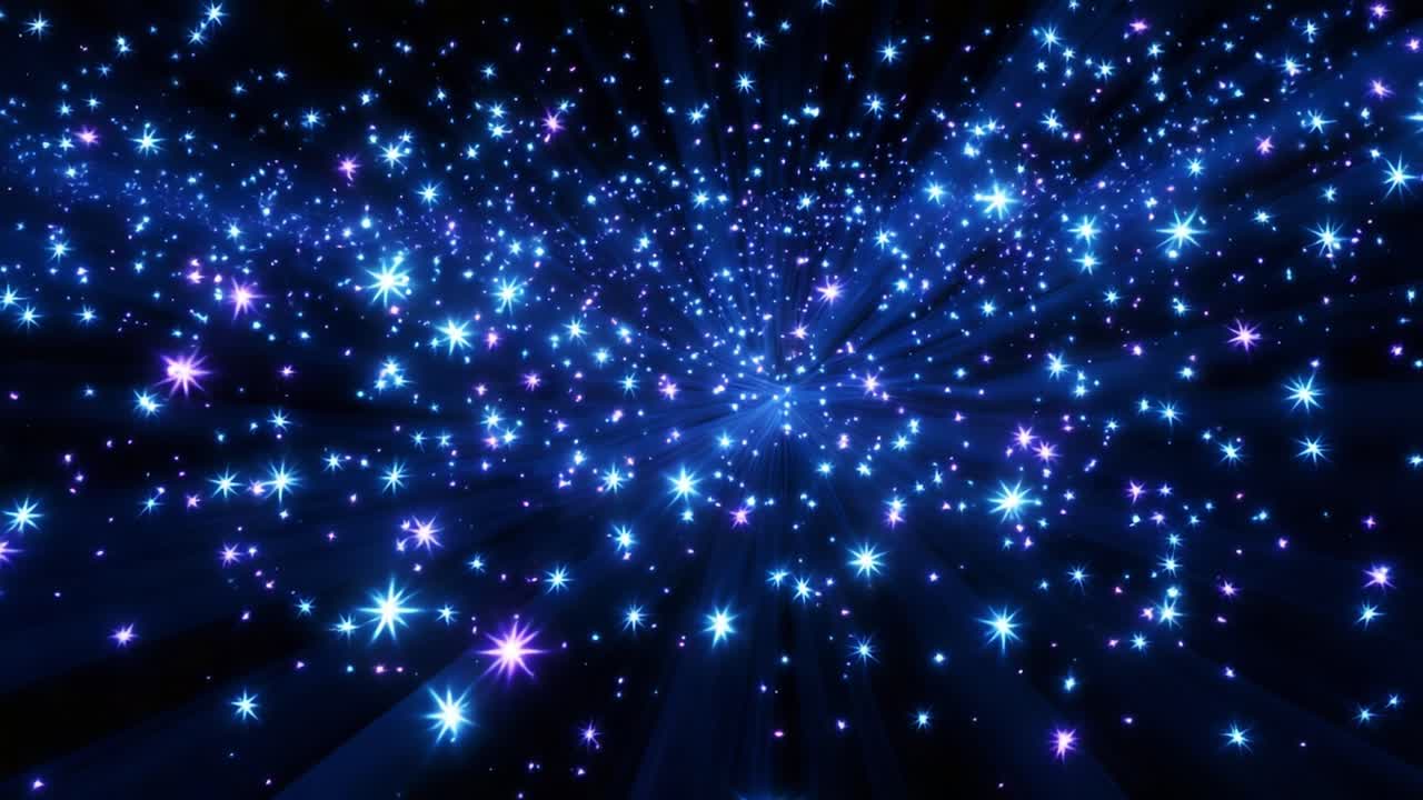 A Mesmerizing Display of Cosmic Patterns: Radial Stars in a Deep Blue Galaxy, Illuminating the Dark Canvas of Space with Vibrant Colors, Creating a Dreamlike Scene of Celestial Wonder and Beauty