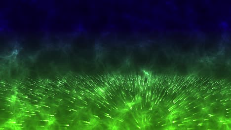 beautiful of multi-colored flying particles scattered on dark background