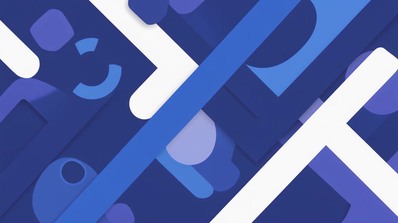 Abstract Motion Graphics with Blue Geometric Shapes and Lines