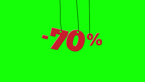 Sale-discount-70-percent-off-with-hanging-badge.-paper-tag-label-animation.