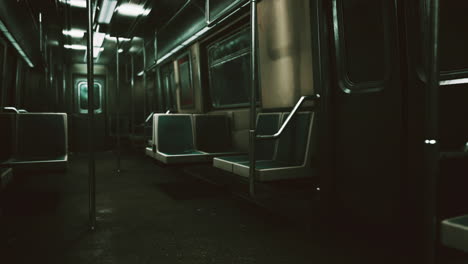 empty metal subway train in urban chicago