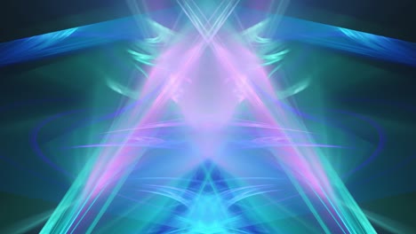 caleidoscopio de espejo espiritual sin fisuras, movimiento geométrico relajante de sentido profundo en tonos pastel suaves de patrones azules y rosas
