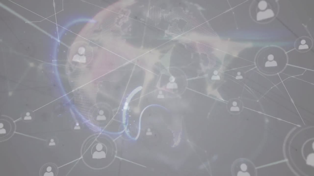 사람들과의 연결의 네트워크와 함께 지구의 애니메이션 아이콘