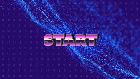 Animation-of-start-text-over-blue-mesh-on-purple-background