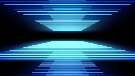 líneas azules de neón brillantes. animación 3d abstracta.