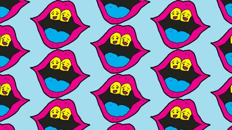kids drawing pop art seamless background with theme of lips